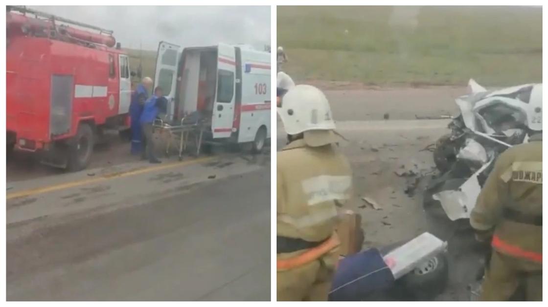 Два человека погибли в ДТП на трассе Караганда – Темиртау (видео)
