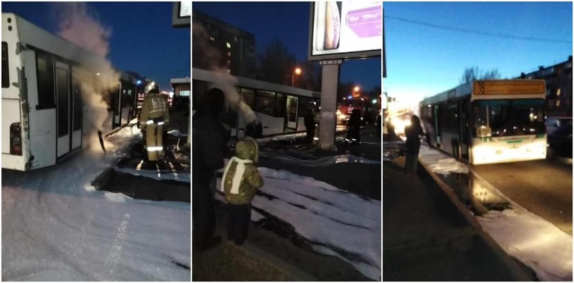 Пассажирский автобус загорелся на ходу в Уральске (фото, видео)
