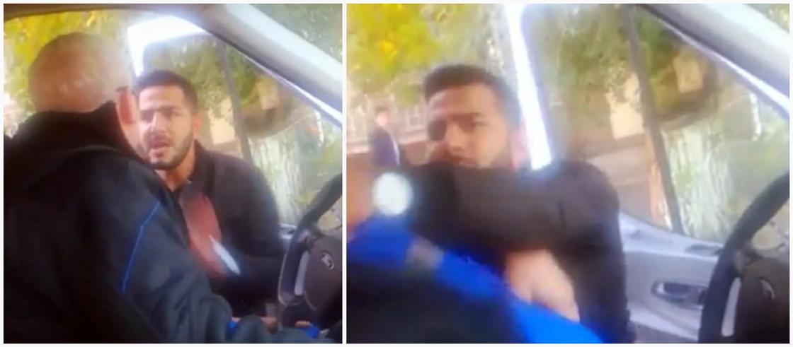 Мужчина с кулаками набросился на водителя «Скорой» в Алматы (видео)