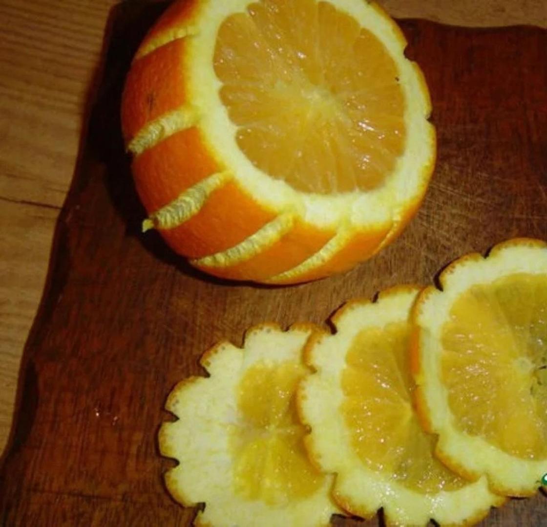 Красиво нарезать апельсин