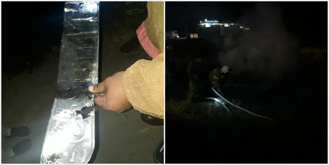 Автомобиль сгорел дотла после столкновения с газопроводом в Туркестанской области