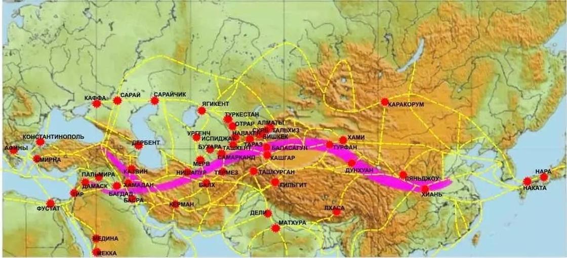 Великий шелковый путь на территории Казахстана