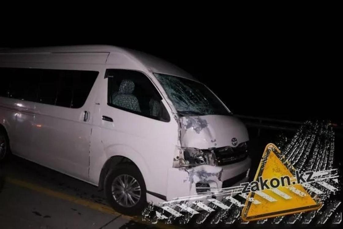 Микроавтобус насмерть сбил пешехода на Капчагайской трассе (фото, видео)