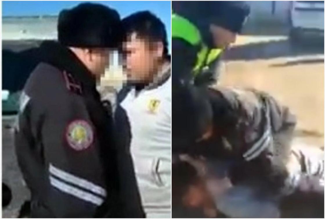 Потасовка полицейских с узбекистанцем произошла в Атырауской области (видео)