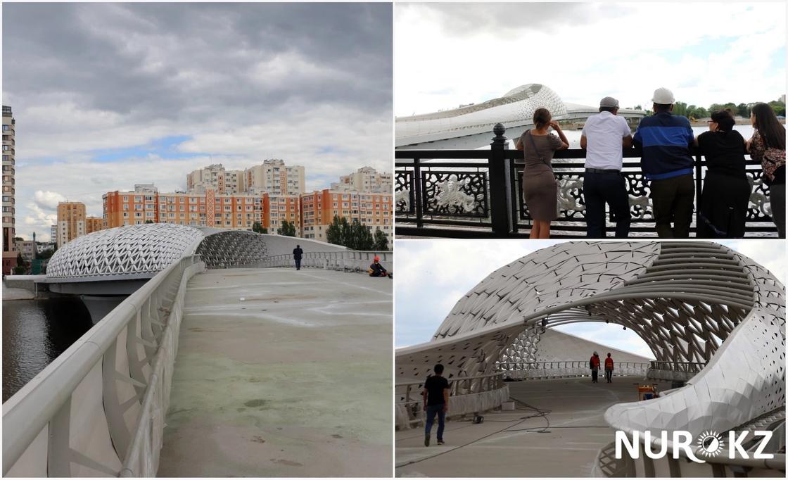 "Держим кулачки": в Астане испытали новый рыбу-мост через Ишим (фото, видео)