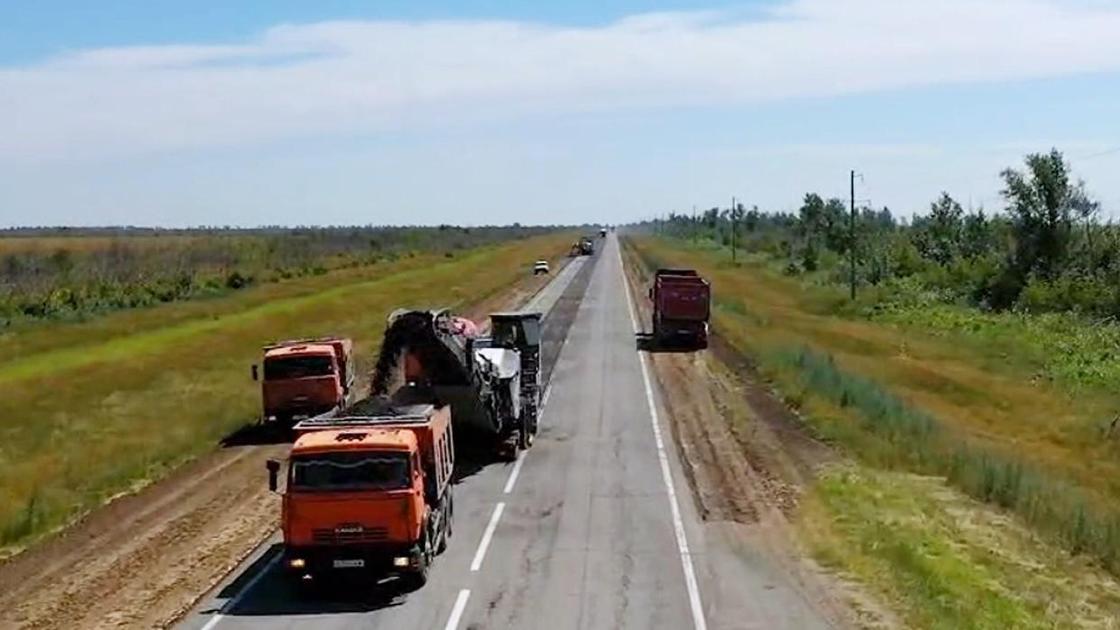 Ремонт на дороге Омск - Майкапшагай