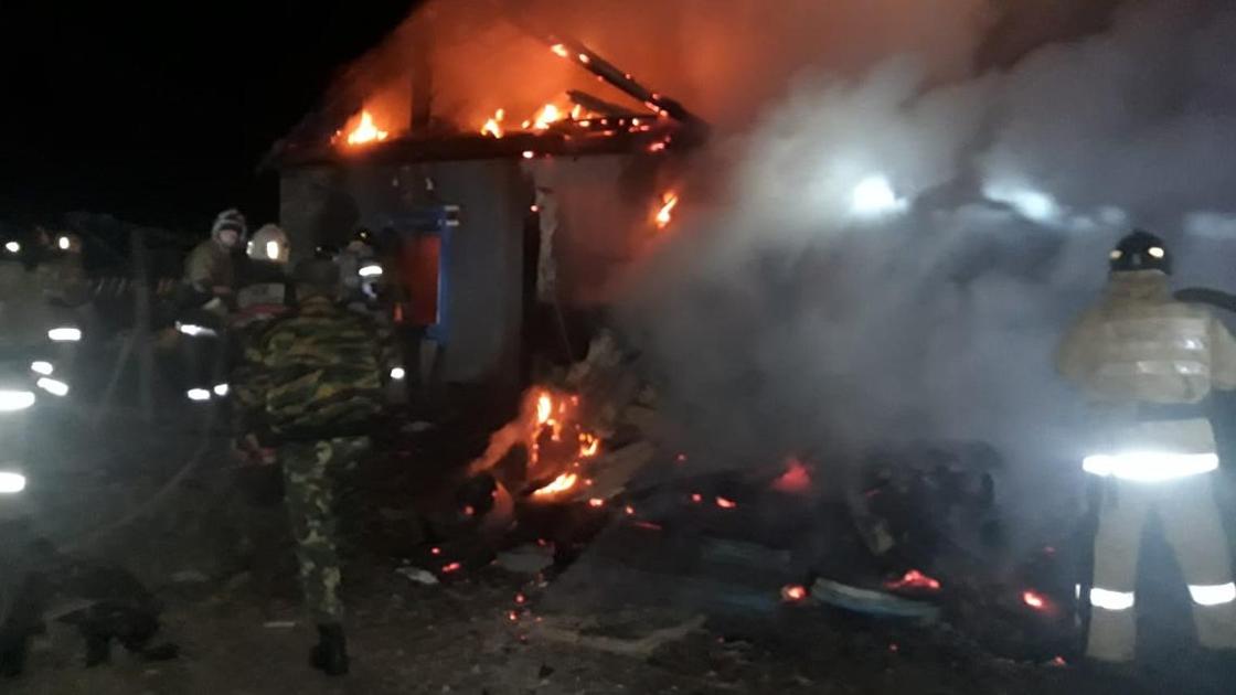 Пожарные тушат возгорание в Акмолинской области