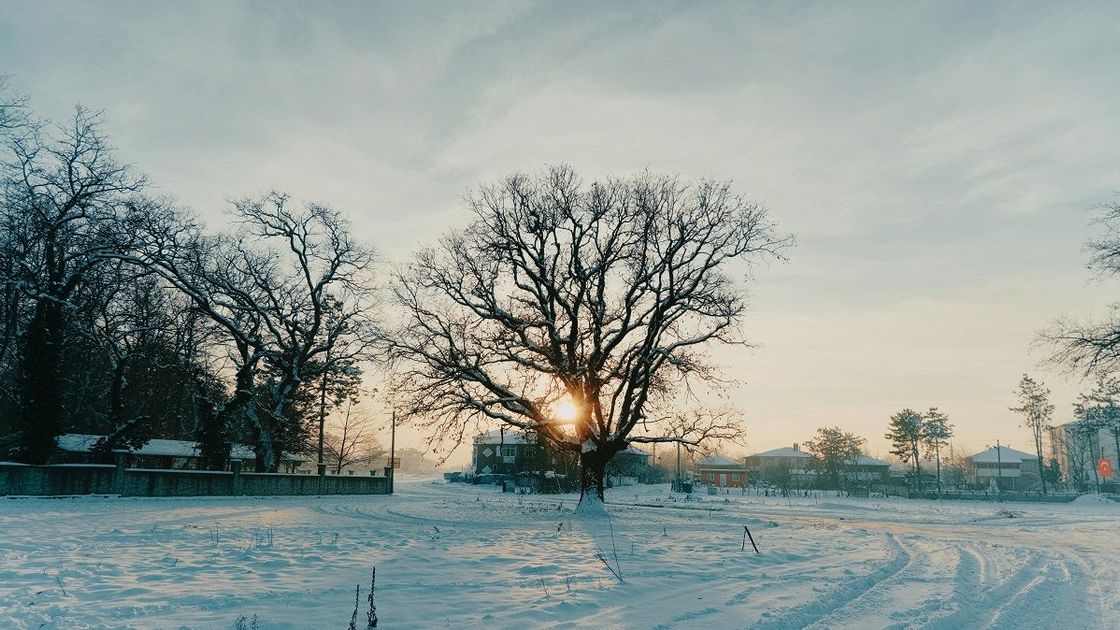 Населенный пункт зимой