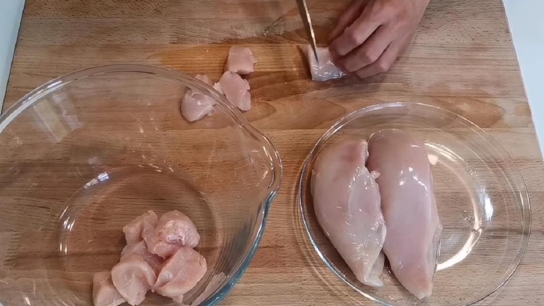 Куриное филе нарезка кубиком