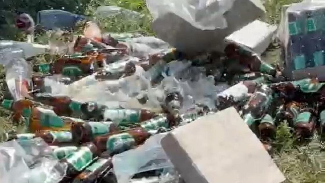 Бутылки разбивают в Павлодарской области