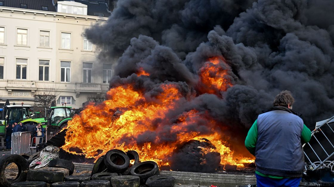 Протест фермеров в Брюсселе