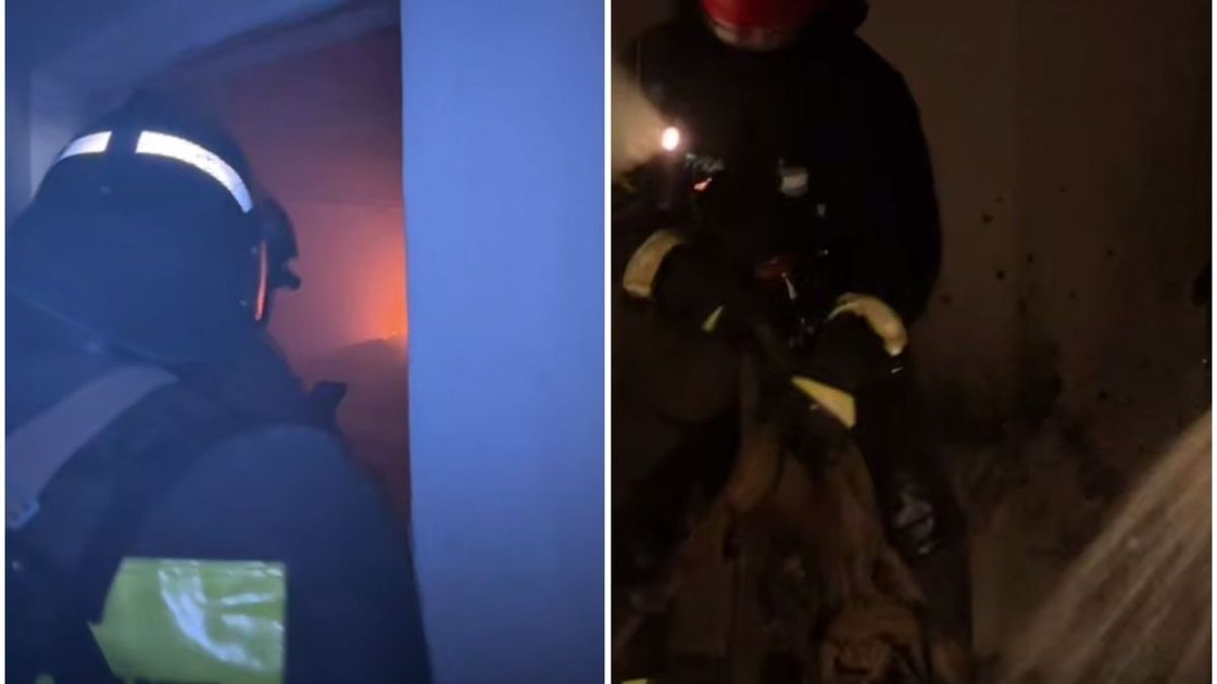 Пожарные тушат пожар