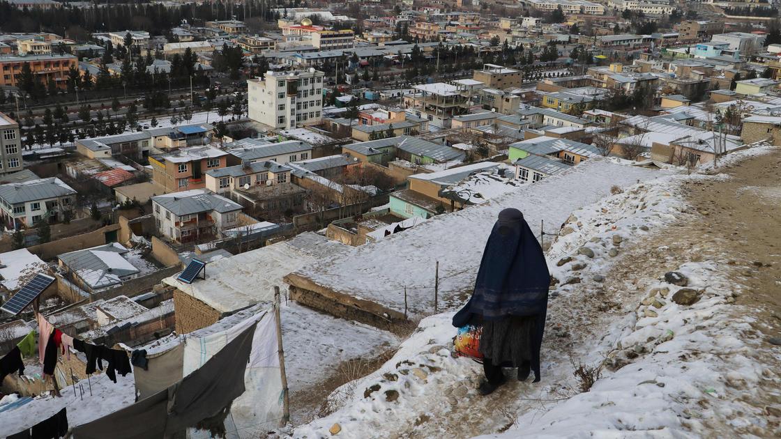 Зима в городе в Файзабад, провинция Бадахшан в Афганистане
