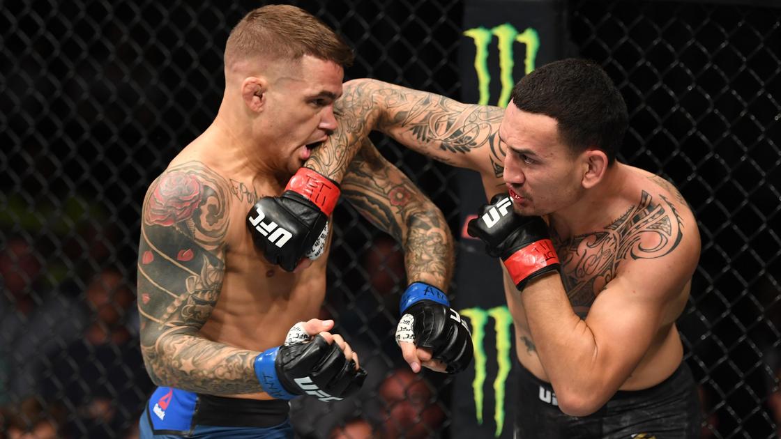 Американские бойцы ММА Дастин Порье и Макс Холлоуэй (слева направо)