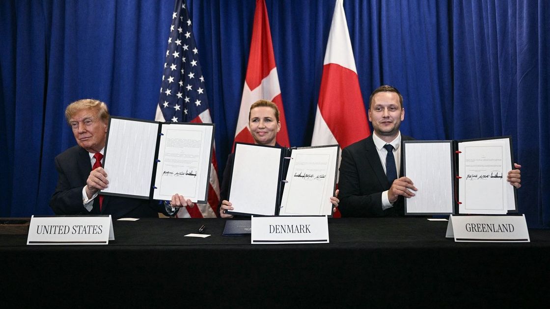 Подписание соглашения между Данией, Гренландией и США