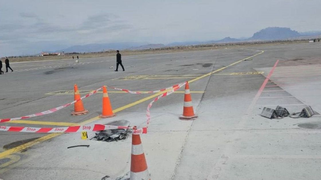 Место падения БПЛА в аэропорту Нахичевана