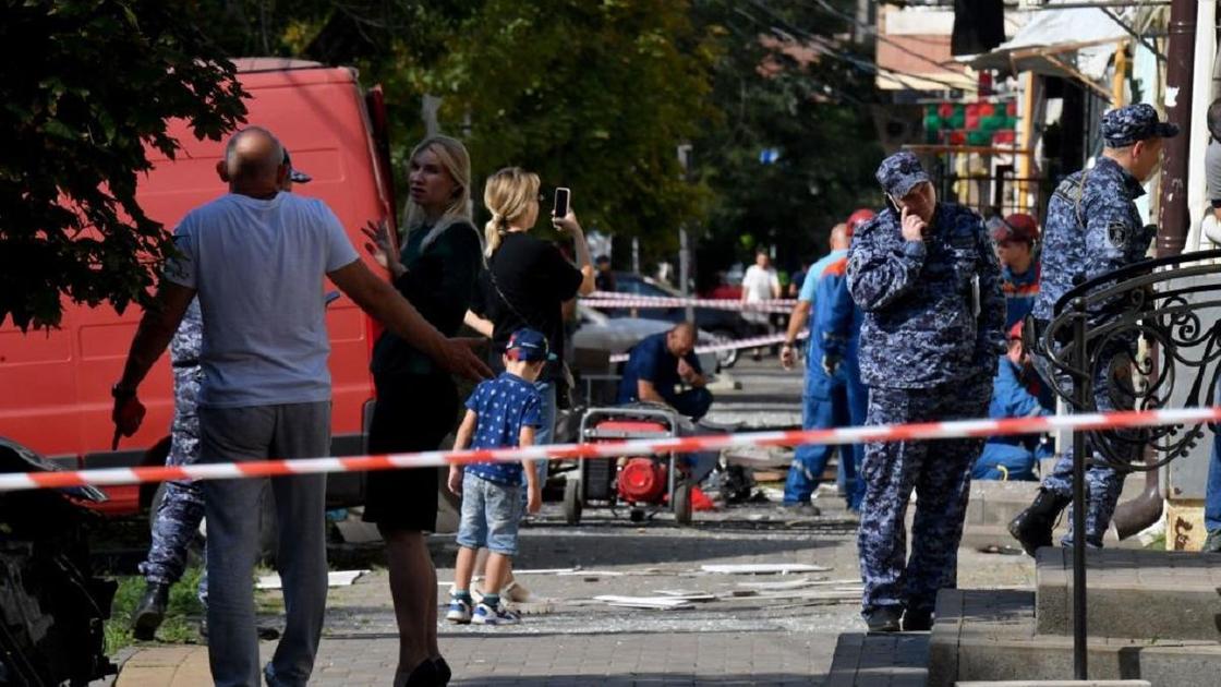 Место падения дрона в Ростове-на-Дону