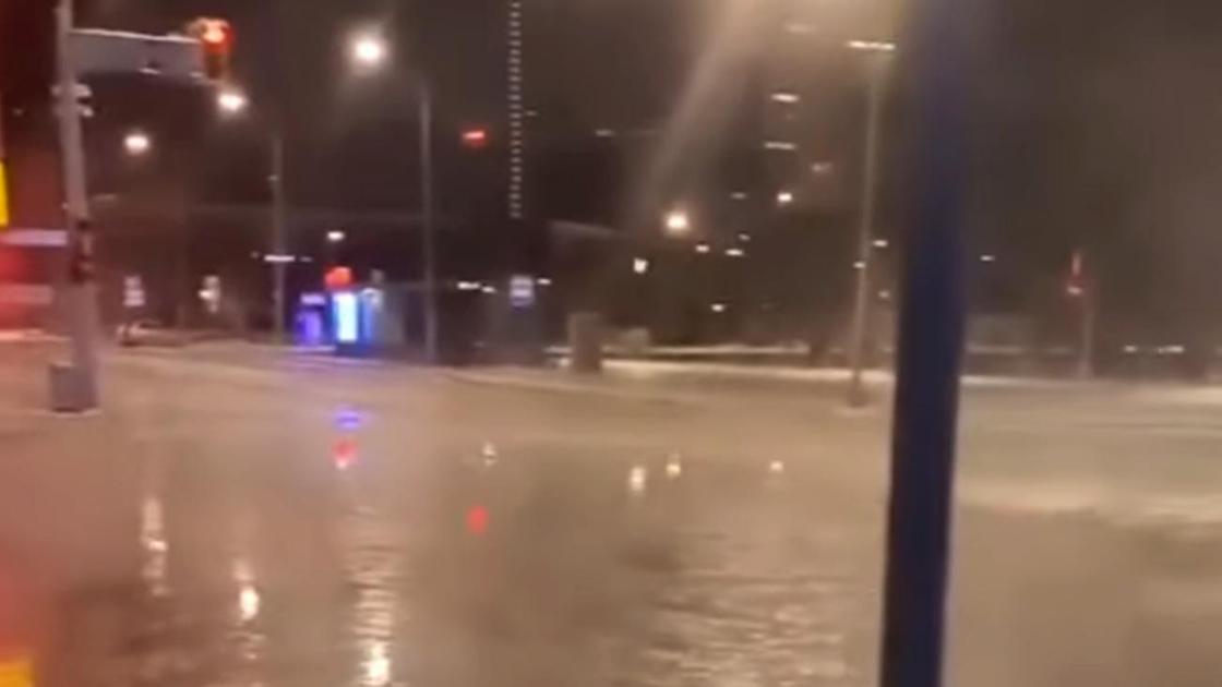 Участок улиц затопило в Нур-Султане