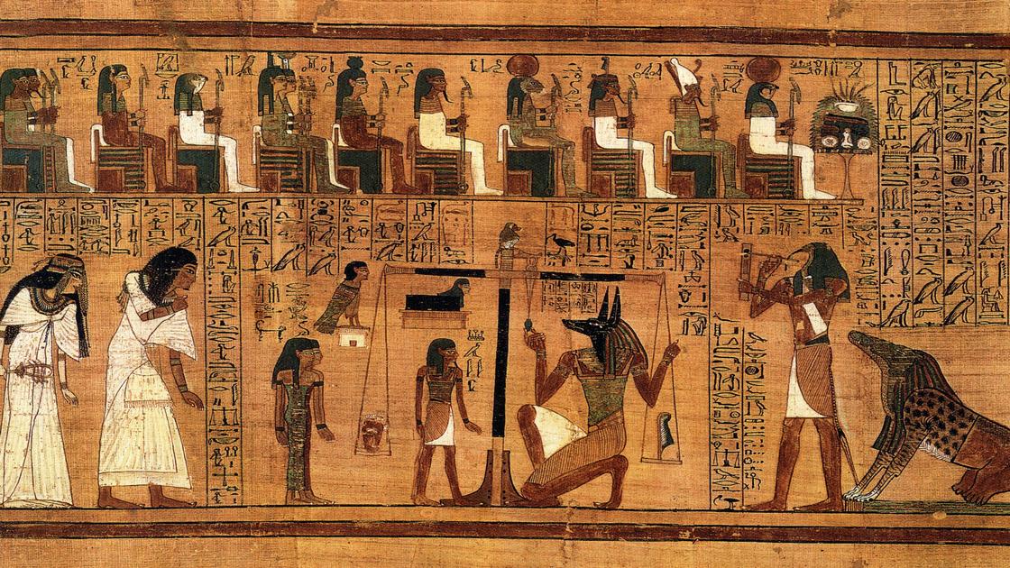 Боги Древнего Египта на папирусе
