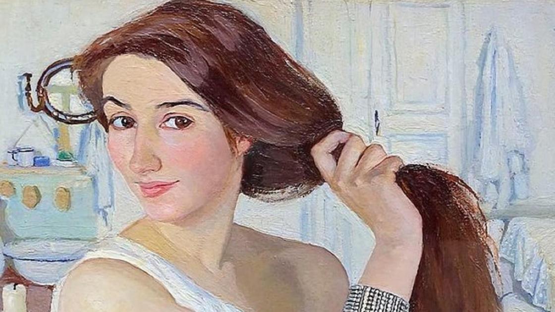 Зинаида Серебрякованың "За туалетом. Автопортрет" атты картинасы