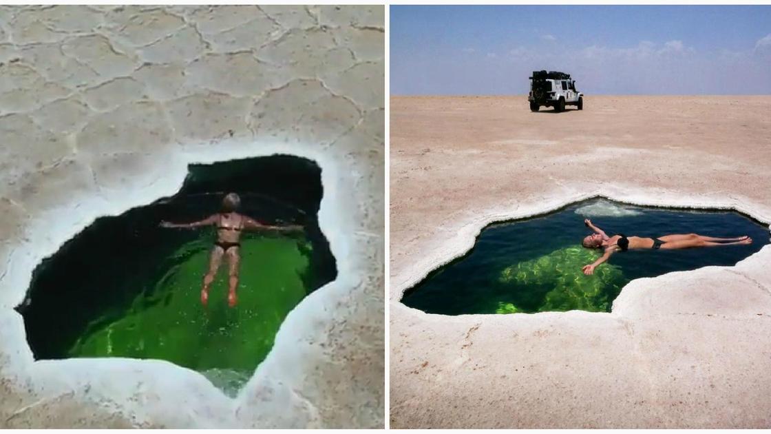 Фантастика: как выглядит живописный природный бассейн посреди пустыни