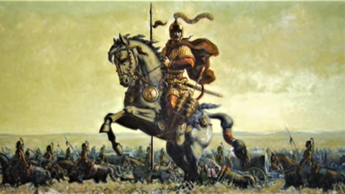 Казахский батыр с войском