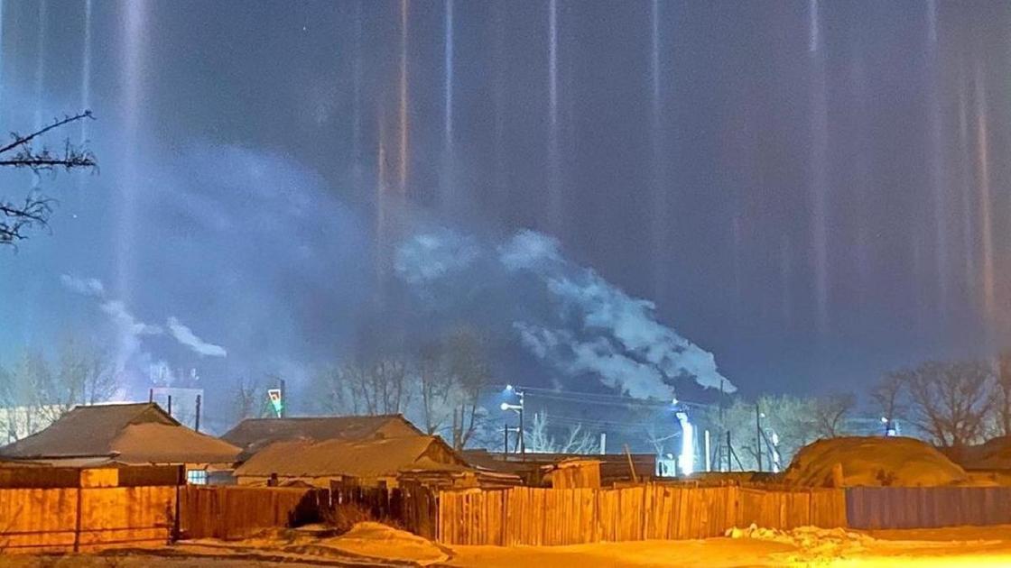 Световые столбы в Актогае