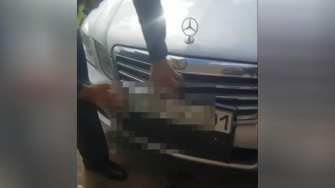 Задержание водителя с подложными номерами в Нур-Султане