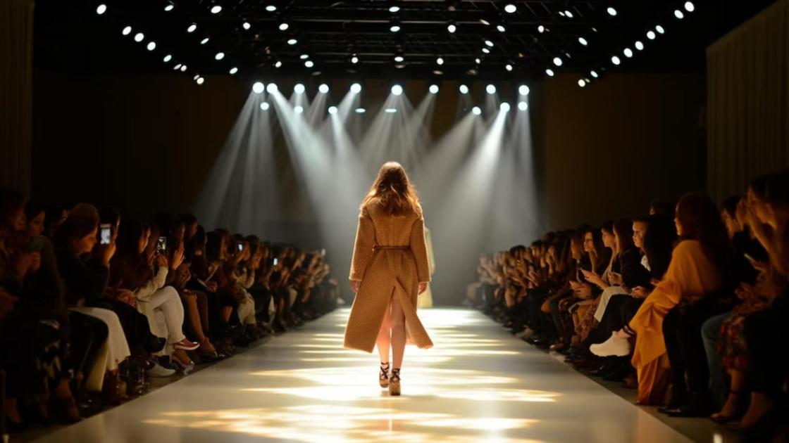 Модель идет по подиуму