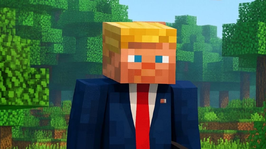 Дональд Трамп в образе из Minecraft