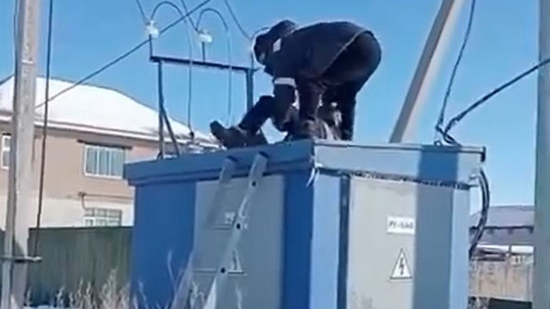 Мужчина на подстанции в Акмолинской области