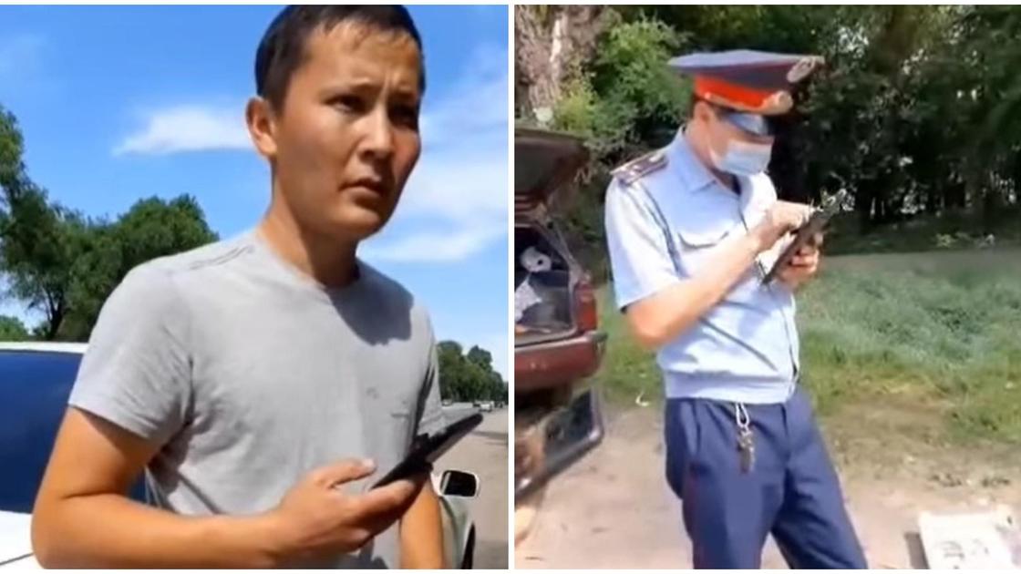 Разговор с полицейским в Алматинской области