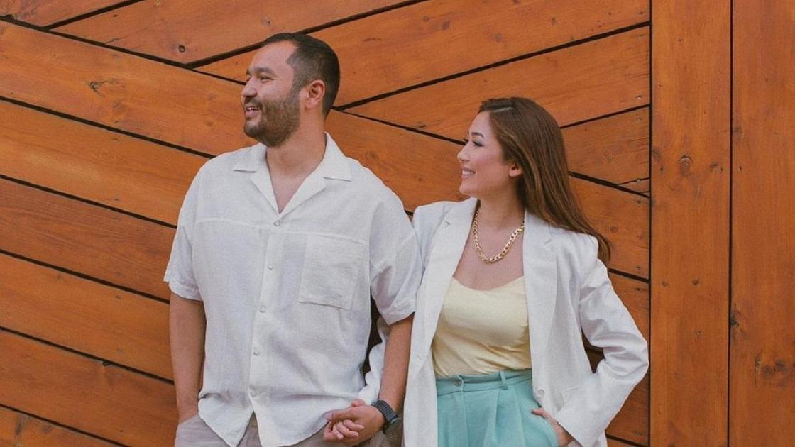 Айым Сейтметова с мужем