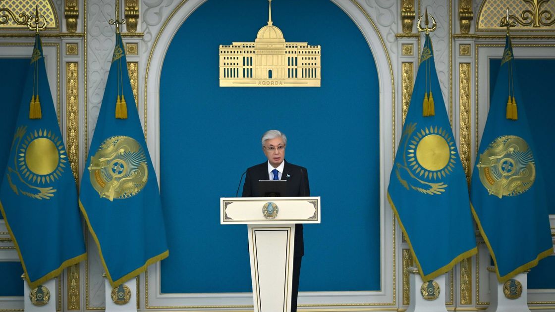 Касым-Жомарт Токаев во время телемоста
