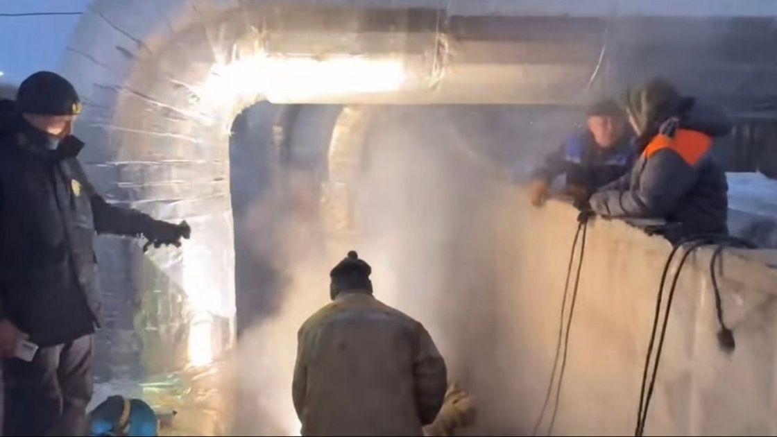 Прорыв теплотрассы в Темиртау