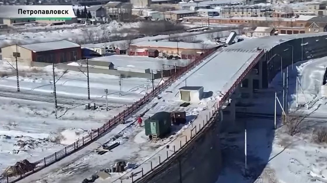 Строительство моста в Петропавловске