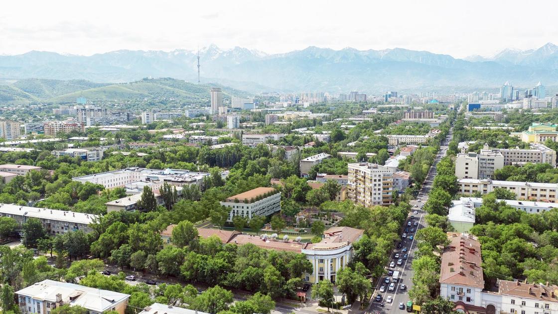 Вид на Алматы с высоты
