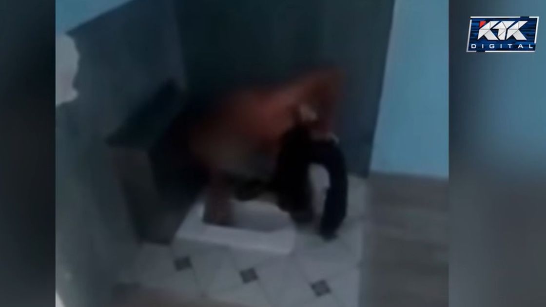 Пациент пьет воду из унитаза