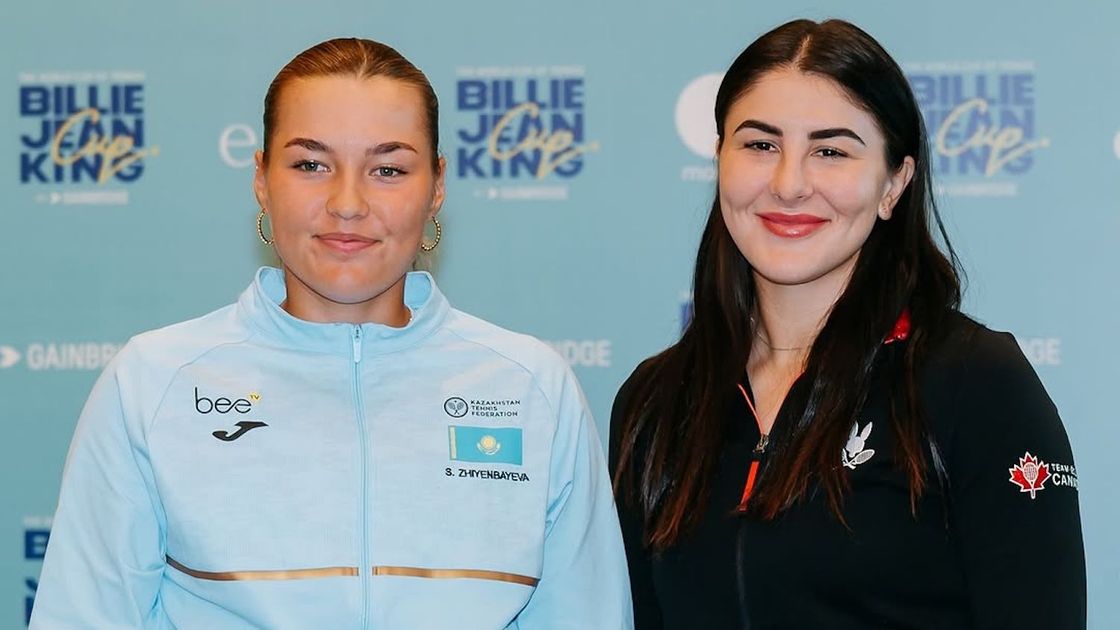 Теннисистки Соня Жиенбаева и Бьянка Андрееску (слева направо)