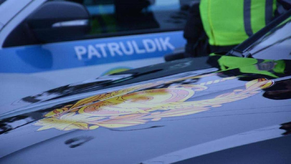 Логотип полиции на капоте машины