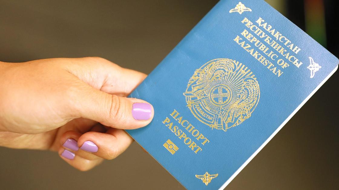 девушка держит паспорт в руке