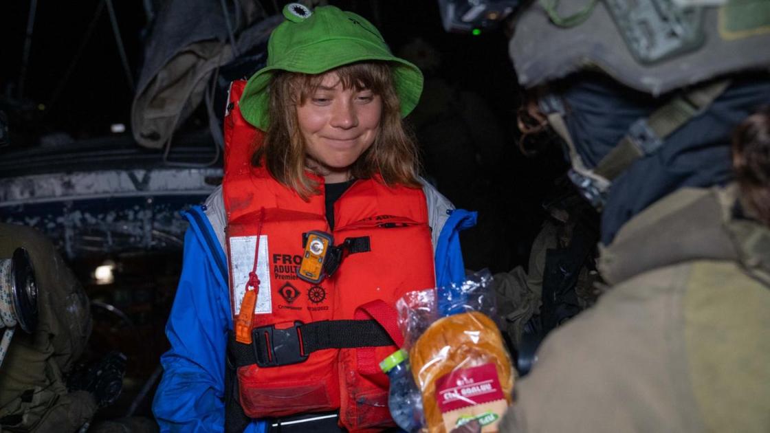 Грета Тунберг и израильский военнный