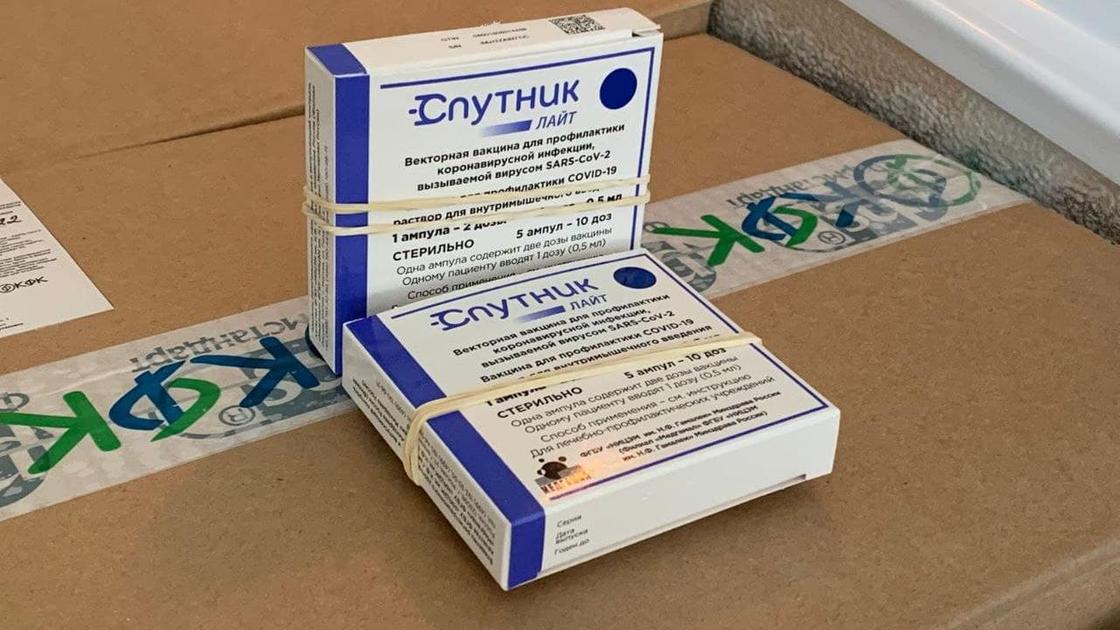 Две коробки с вакциной "Спутник Лайт"