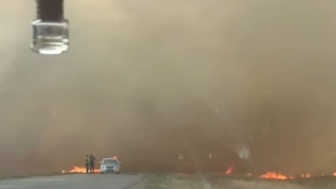 Пожар в Костанайской области