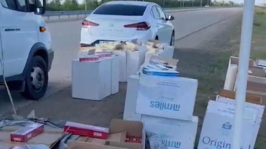 Изъятая по дороге в Кокшетау партия сигарет Изъятая по дороге в Кокшетау партия сигарет