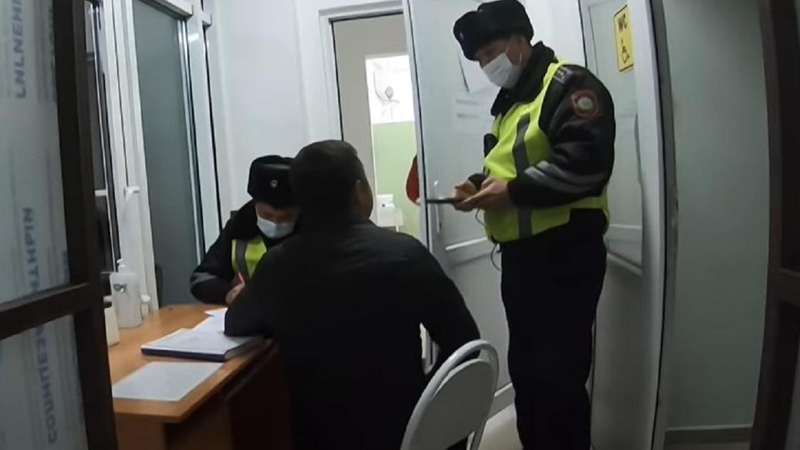 Задержание водителя в Талдыкоргане