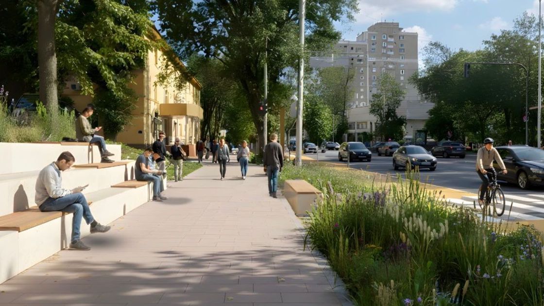 Эскиз благоустройства улицы Сатпаева