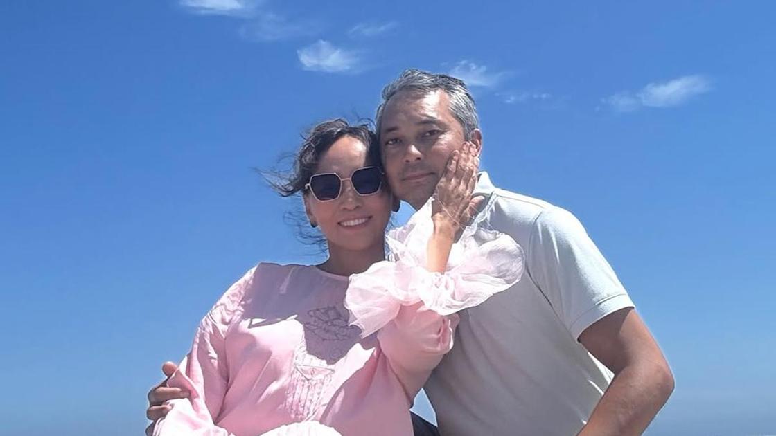 Айгуль Иманбаева с мужем