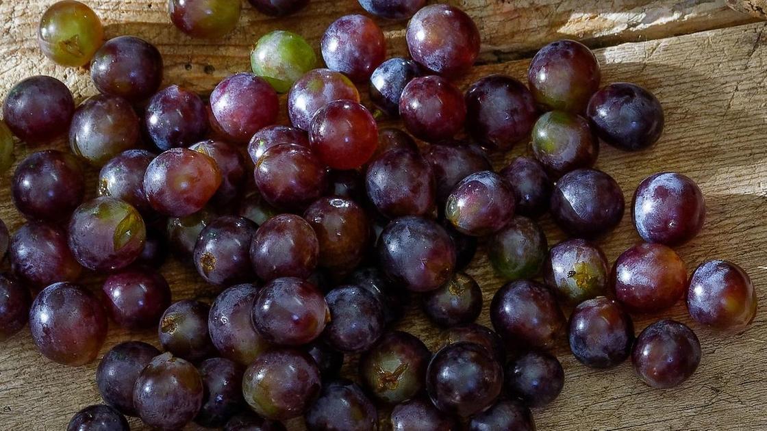 Виноградины на столе