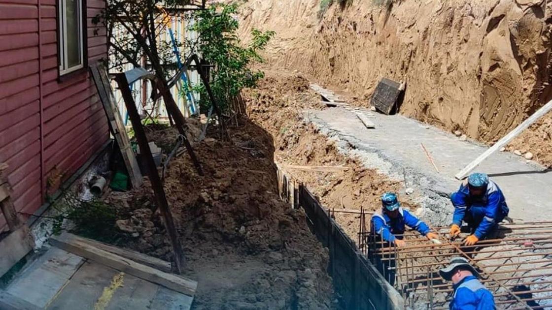 Подпорная стена в Талгарском районе